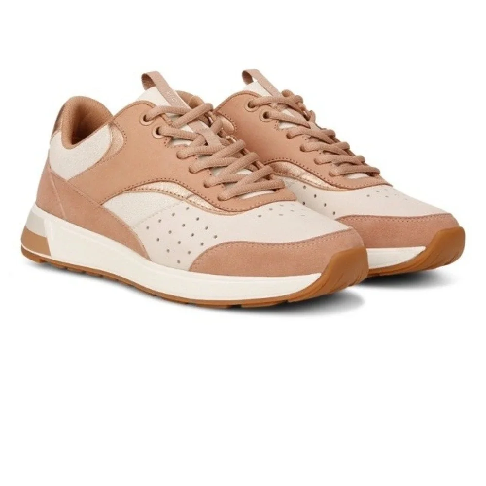 Vionic Sneaker Nova Womens 6.5 Macaroon‎ Brown Cream  Suede New